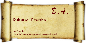 Dukesz Aranka névjegykártya
